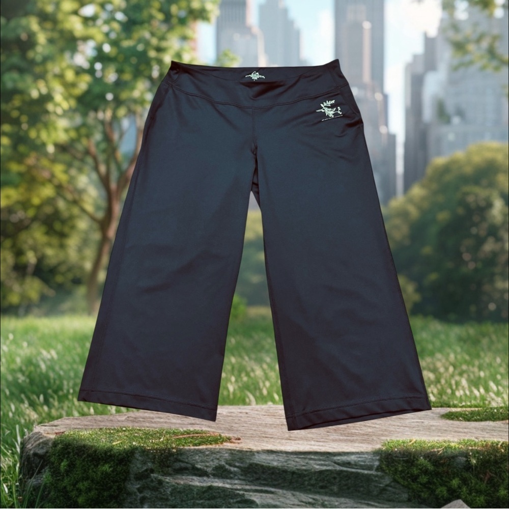 Paradox, Black Wide-Leg Cropped Pants, Size Large 🏃‍♀️‍➡️